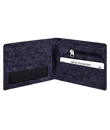 Designer Hudson & James Cork Vegan RFID Blocking Shield Card Holder Wallet for Men Lightweight Made of Eco Friendly Cork