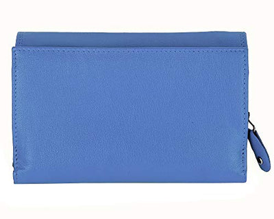 Buono Pelle Ladies Designer Luxury Quality Soft Nappa Leather Purse Card Women Clutch Wallet with Zip Pocket Gift Boxed