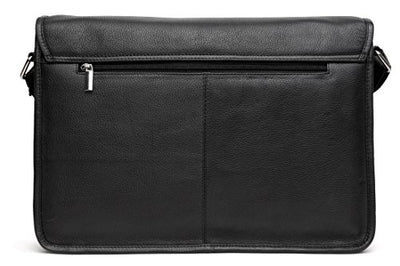 J. Wilson London - 13.5" Laptop Designer Genuine Real Nappa Handmade Unisex Crossover Flapover Everyday Crossover Work iPad Shoulder Messenger Bag