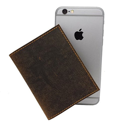 Designer J WILSON London HAND CRAFTED Real Leather Mens Wallet Credit Carder Holder Bifold Slim Raw Oiled Hunter Purse With Gift Box
