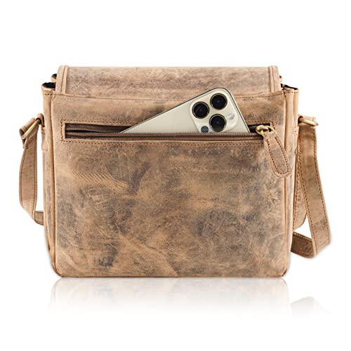 Designer Genuine Leather Handmade Women Ladies Mens Cross Body Unisex Flapover Travel Satchel Everyday Crossover Shoulder Bag with Adjustable Strap