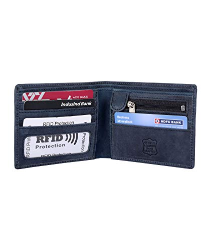 Mens Designer J Wilson RFID Blocking Genuine Real Leather Wallet with Zip Coin Pocket/Pouch Gift Boxed