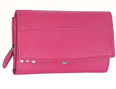 Buono Pelle Ladies Designer Luxury Quality Soft Nappa Leather Purse Card Women Clutch Wallet with Zip Pocket Gift Boxed