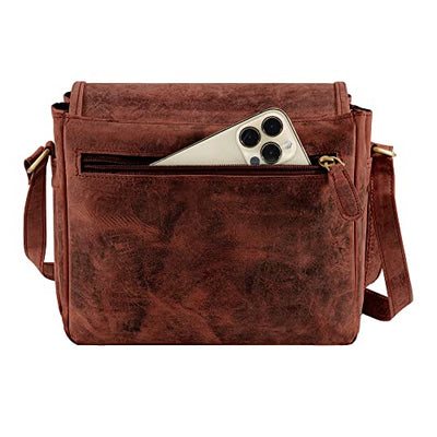 Designer Genuine Leather Handmade Women Ladies Mens Cross Body Unisex Flapover Travel Satchel Everyday Crossover Shoulder Bag with Adjustable Strap