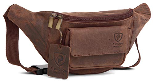 REAL DISTRESSED LEATHER BUM WAIST BAG TRAVEL HOLIDAY MONEY BELT POUCH CHANGE BUMBAG