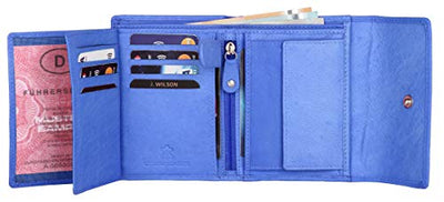 J. Wilson London Ladies RFID Safe Designer Leather Purse Card Women Wallet Zip Pocket Boxed