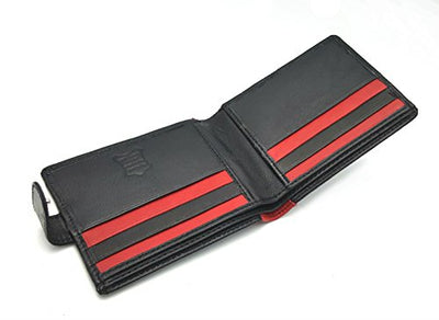 Buono Pelle Mens Bifold Coin Leather Wallet Black