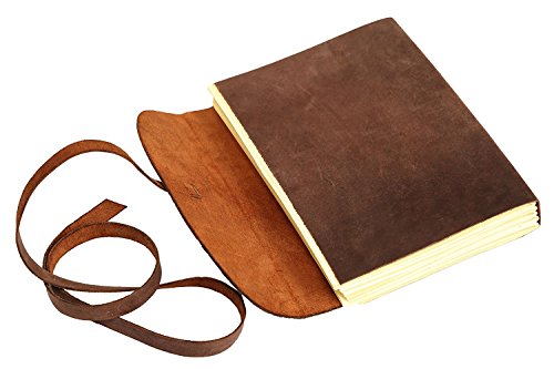 Handmade Writing Notebook - Antique Vintage Leather Bound Daily Notepad Unlined Paper Art Sketchbook Travel Diary Notebooks to Write in Book Gift