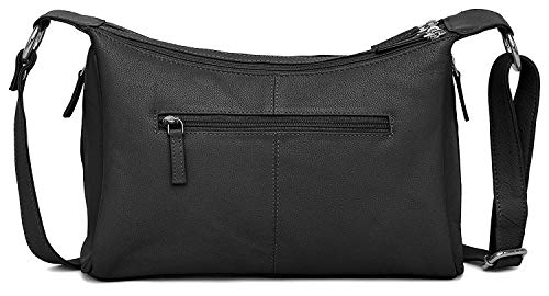Hudson & James Designer Genuine Leather Women Ladies Travel Satchel Everyday Crossover Cross body Work iPad Shoulder Handbag Bag