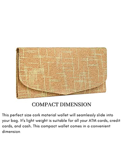 Ladies Cork Vegan RFID Blocking Card Holder Wallet Purse Card Women Wallet