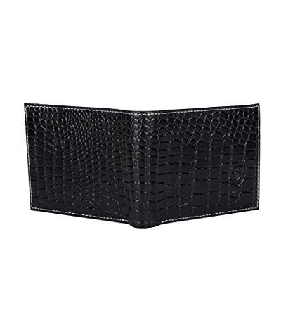 Designer J Wilson Real Genuine Mens Leather Wallet Crocodile Look with Gift Box