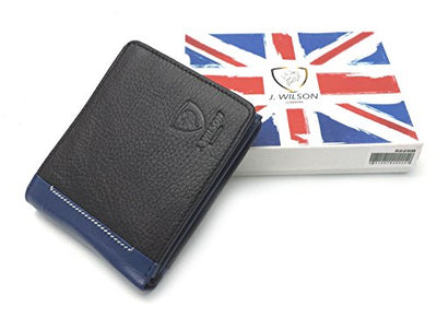 J. Wilson London Mens Bifold Coin Leather Wallet