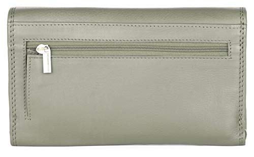 J. Wilson London Ladies Luxury Designer Wallet with Multiple Compartments, Soft Nappa Leather, RFID Protection, Zip Pocket, for Women