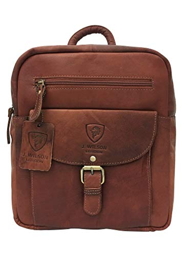 Ladies Backpack J Wilson London Leather Backpack for Women Girls Schoolbag Casual Daypack School Bag Satchel