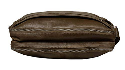 100% Pure Genuine Real Vintage Vegetable Tanned Leather Handmade Mens Womens Leather Flapover Everyday Cross Body Shoulder Work iPad Messenger Bag