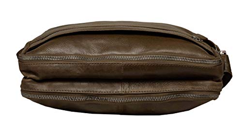 100% Pure Genuine Real Vintage Vegetable Tanned Leather Handmade Mens Womens Leather Flapover Everyday Cross Body Shoulder Work iPad Messenger Bag