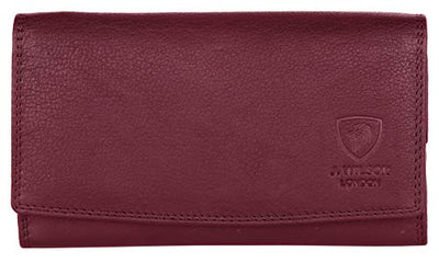 J. Wilson London Ladies Luxury Designer Wallet with Multiple Compartments, Soft Nappa Leather, RFID Protection, Zip Pocket, for Women