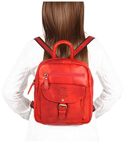 Ladies Backpack J Wilson London Leather Backpack for Women Girls Schoolbag Casual Daypack School Bag Satchel