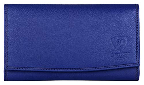 J. Wilson London Ladies Luxury Designer Wallet with Multiple Compartments, Soft Nappa Leather, RFID Protection, Zip Pocket, for Women