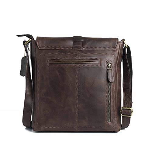 Hudson & James - Leather Designer Genuine Real Napa Handmade Unisex Cross Body Everyday Crossover Work iPad Shoulder Messenger Bag