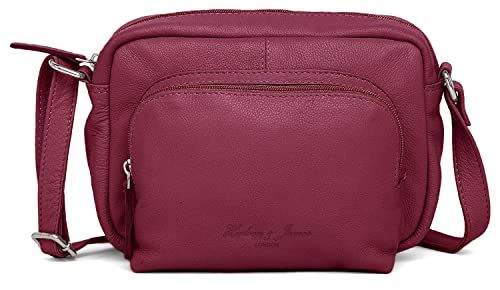 Hudson & James Designer Genuine Leather Women Ladies Travel Satchel Everyday Crossover Cross body Work iPad Shoulder Handbag Bag