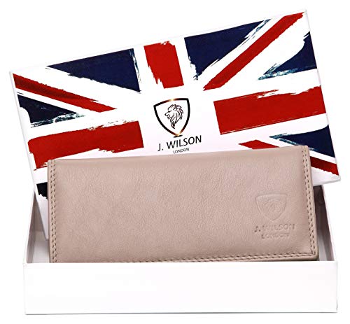 Ladies RFID Safe Designer Soft Leather Purse Card Women Clutch Wallet with Zip Pocket Gift Boxed