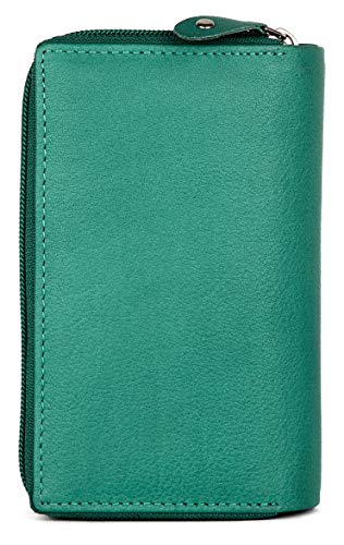 J. Wilson London Ladies RFID Safe Designer Soft Leather Purse Card Women Clutch Wallet with Zip Pocket Gift Boxed