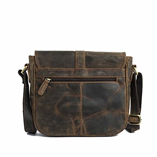 J. Wilson London - Designer 100% Pure Genuine Real Distressed Vintage Hunter Leather Handmade Unisex Crossover Shoulder Messenger Briefcase Bag