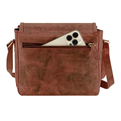 Designer Genuine Leather Handmade Women Ladies Mens Cross Body Unisex Flapover Travel Satchel Everyday Crossover Shoulder Bag with Adjustable Strap