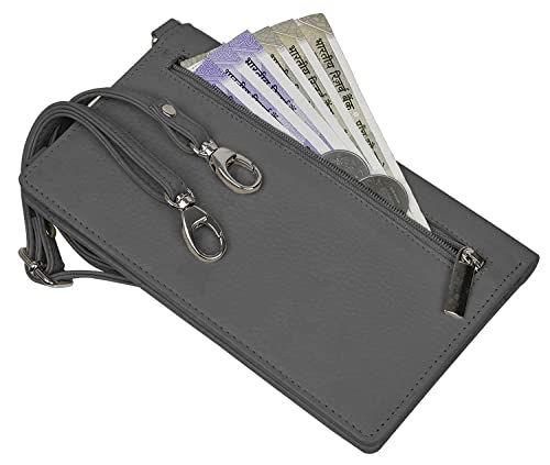 Genuine Leather Phone Bag, Real Leather Phone Purse, Small Mobile Phone Ladies Cross Body Shoulder Bag Wallet for Women with Adjustable Detachable Strap