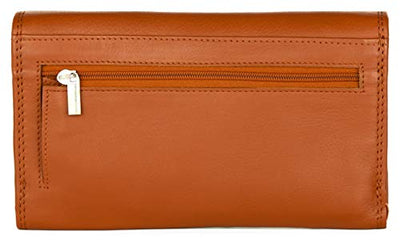 J. Wilson London Ladies Luxury Designer Wallet with Multiple Compartments, Soft Nappa Leather, RFID Protection, Zip Pocket, for Women