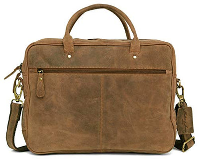 Hudson & James - Leather 13" Laptop Designer Genuine Real Napa Handmade Unisex Cross Body Everyday Crossover Work iPad Shoulder Messenger Bag