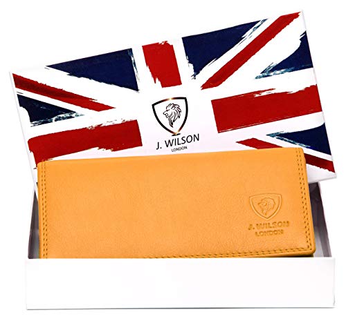 J. Wilson London Ladies RFID Protection Real Leather Purse Card Women Wallet Zip Coin Pocket