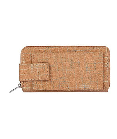 Ladies Designer Hudson & James Cork Vegan RFID Blocking Shield Compact Card Holder Wallet Purse Multi Card Women Clutch Wallet with Phone Pocket