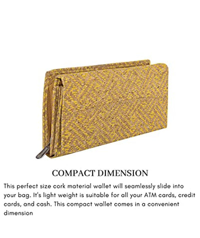 Ladies Cork Vegan RFID Blocking Card Holder Wallet Purse Card Women Wallet