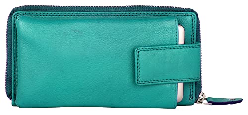 J. Wilson London Ladies Designer Luxury Quality Soft Leather RFID Safe Protection Purse Multi Credit Card Women Clutch Wallet with Zip Pocket Phone Holder Gift Boxed