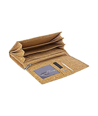 Ladies Cork Vegan RFID Blocking Card Holder Wallet Purse Card Women Wallet