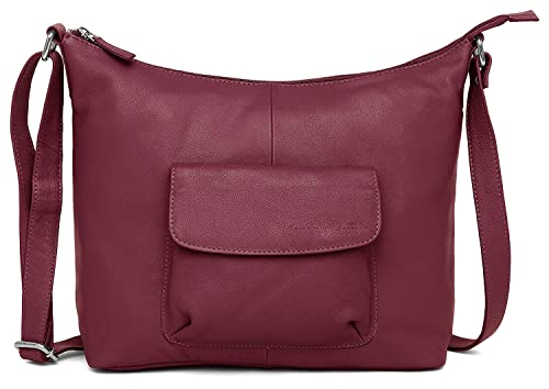 Hudson & James Designer Genuine Leather Women Ladies Travel Satchel Everyday Crossover Cross body Work iPad Shoulder Handbag Bag