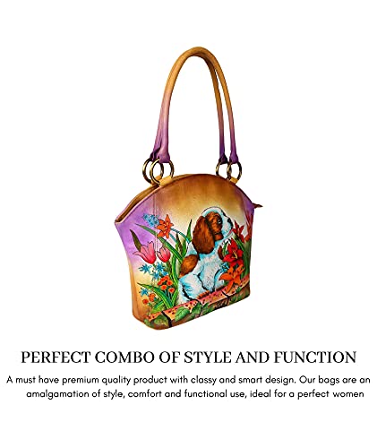 Designer Hand Painted Genuine Real Nappa Leather Handmade Women Ladies Travel Satchel Everyday Crossover Cross body Work Shoulder Handbag Bag