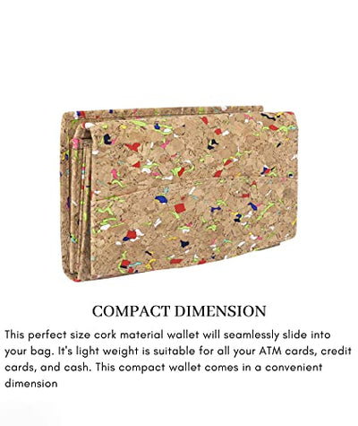 Ladies Cork Vegan RFID Blocking Card Holder Wallet Purse Card Women Wallet