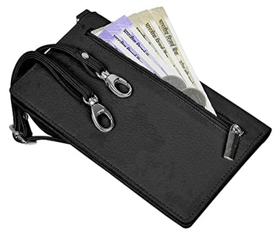 Genuine Leather Phone Bag, Real Leather Phone Purse, Small Mobile Phone Ladies Cross Body Shoulder Bag Wallet for Women with Adjustable Detachable Strap