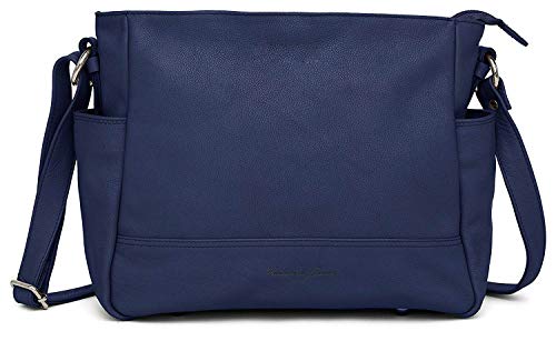 Hudson & James Designer Genuine Leather Women Ladies Travel Satchel Everyday Crossover Cross body Work iPad Shoulder Handbag Bag