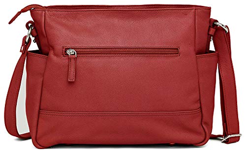 Hudson & James Designer Genuine Leather Women Ladies Travel Satchel Everyday Crossover Cross body Work iPad Shoulder Handbag Bag