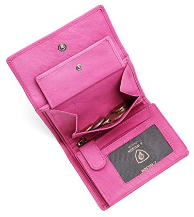 J. Wilson London Ladies RFID Safe Designer Leather Purse Card Women Wallet Zip Pocket Boxed