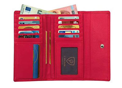 J. Wilson London Ladies RFID Safe Designer Leather Purse Card Women Wallet Zip Pocket Boxed