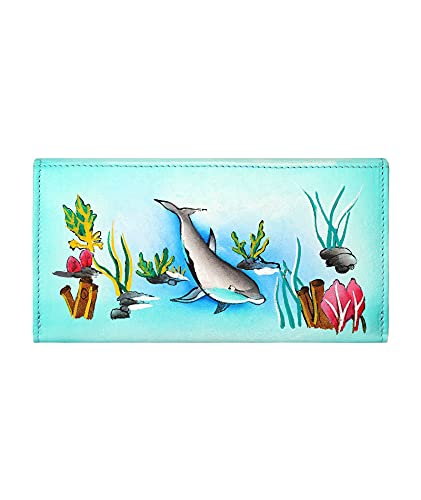 Designer Hand Painted Genuine Real Nappa Leather Handmade Women Ladies Purse Card Women Wallet Zip Pocket