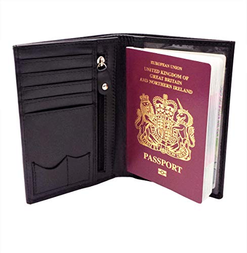 RFID Blocking REAL LEATHER PASSPORT TRAVEL WALLET COVER HOLDER ORGANISER