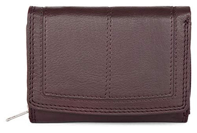 Ladies Rfid Protection Real Leather Purse Card Women Wallet Zip Coin Pocket