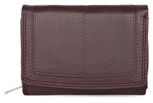 Ladies Rfid Protection Real Leather Purse Card Women Wallet Zip Coin Pocket