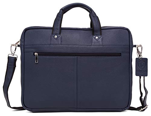 J WILSON London - Designer Genuine Real Distressed Leather 15" Laptop Handmade Unisex Crossover Flapover Everyday Crossover Work iPad Shoulder Messenger Briefcase Bag